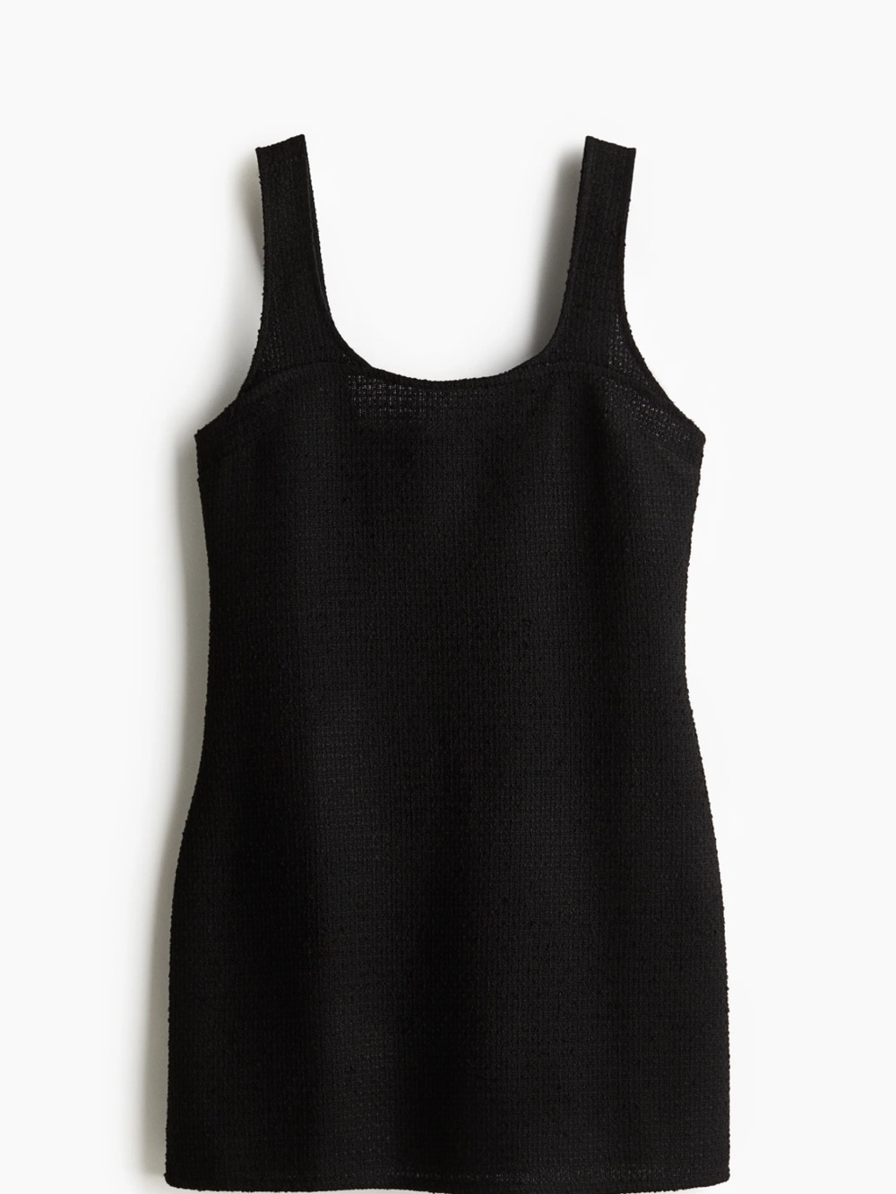 H&M Black Knit Square-Neck Mini Dress